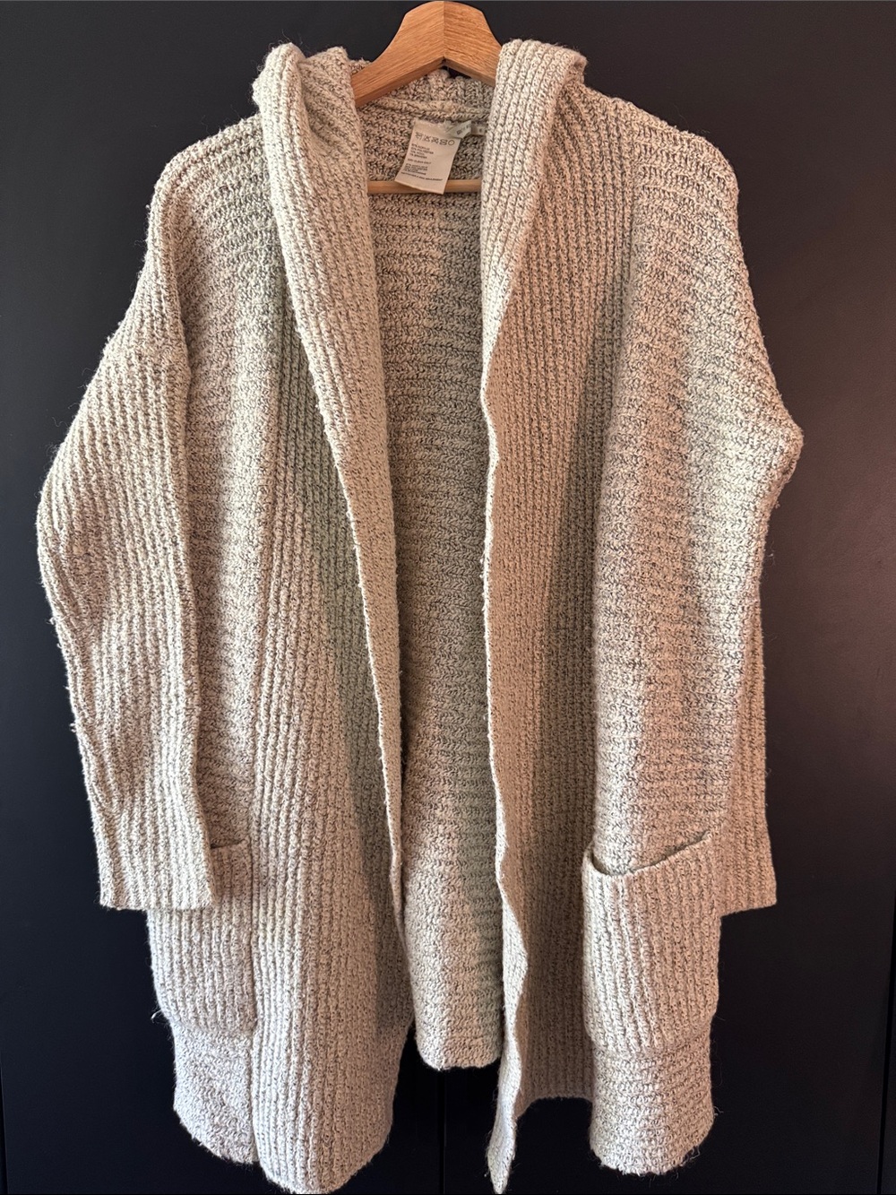 Kimchi Blue Beige Hooded Open-Front Cardigan